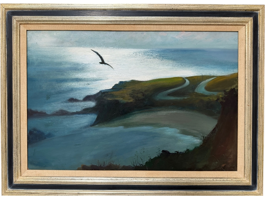 Just Added - Original Malibu, CA Seascape Shore Painting On Board By Jean Appleton 36 X 24 Framed 44.5 X 32.5
