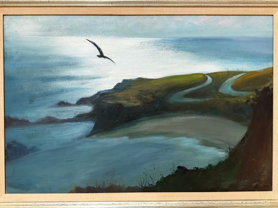 Just Added - Original Malibu, CA Seascape Shore Painting On Board By Jean Appleton 36 X 24 Framed 44.5 X 32.5 [Photo 3]