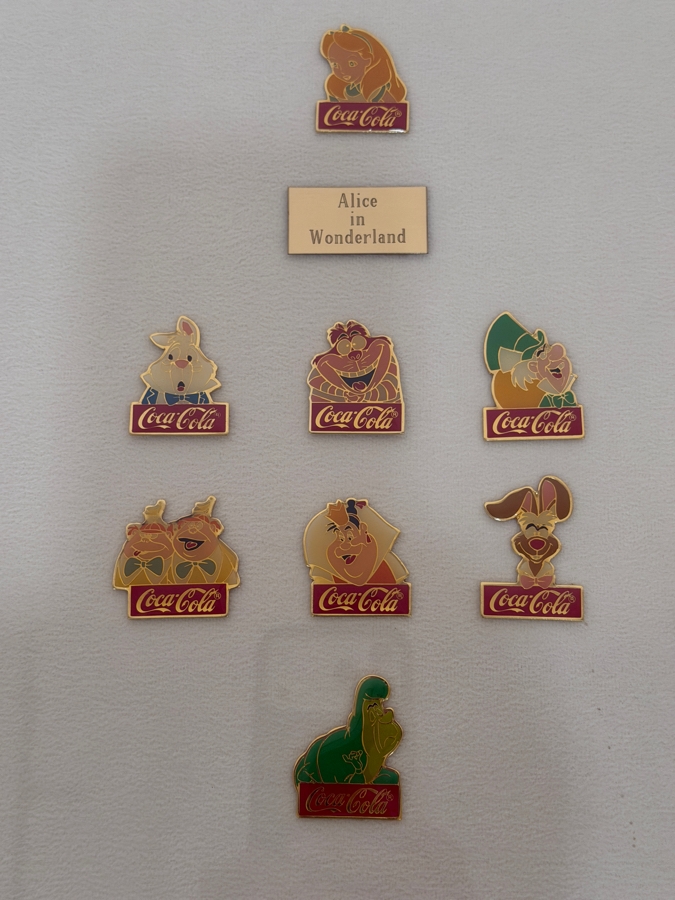Just Added - Framed Collection Of 60 Vintage 1985 Coca-Cola And Walt Disney World 15th Anniversary Commemorative Pins 21 X 49 [Photo 7]