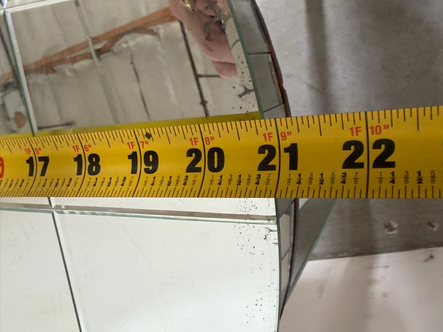 Just Added - Antique Period Art Deco Round Mirrored Table 21'W X 25'H [Photo 7]