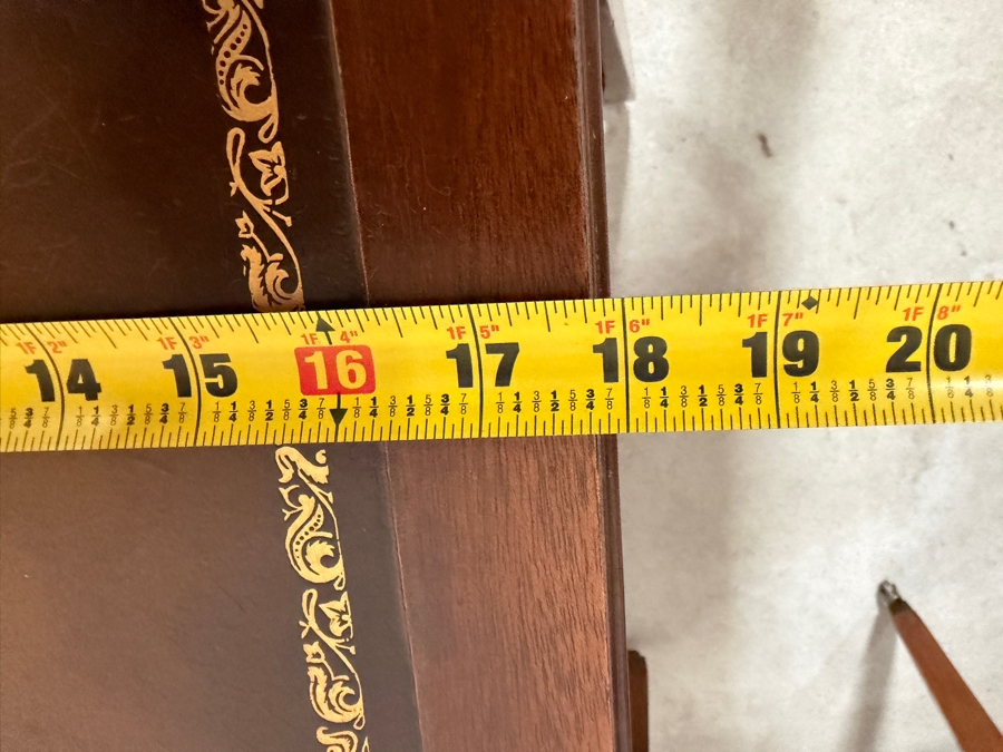Just Added - Vintage Pair Of Regency Mahogany & Leather Top Side Tables 18W X 27D X 24H [Photo 11]