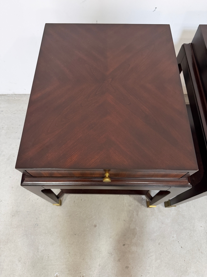 Just Added - Pair Of Wooden Side Tables With Single Drawer By The Fairfield Chair Company 22W X 26D X 28.5H [Photo 5]