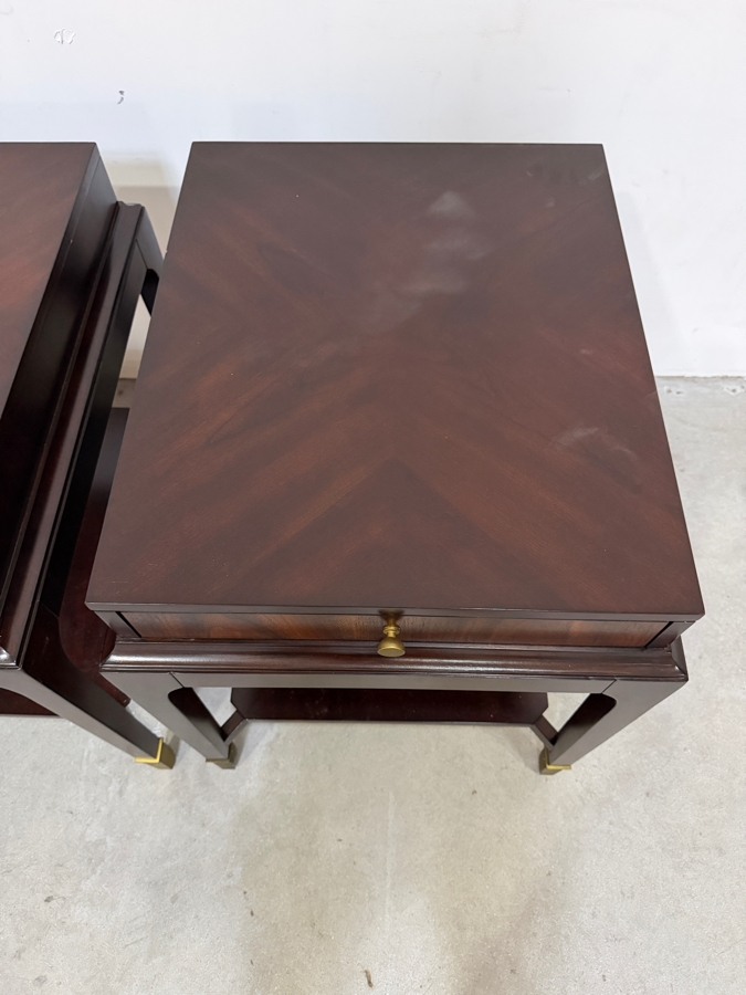 Just Added - Pair Of Wooden Side Tables With Single Drawer By The Fairfield Chair Company 22W X 26D X 28.5H [Photo 4]