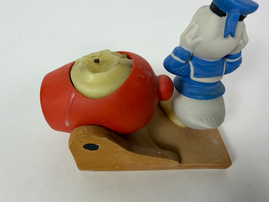 Just Added - Vintage Disney Gift-ware Donald Duck Cannon Figurine Tea Light Candle Holder 5W X 3D X 4.25H [Photo 4]