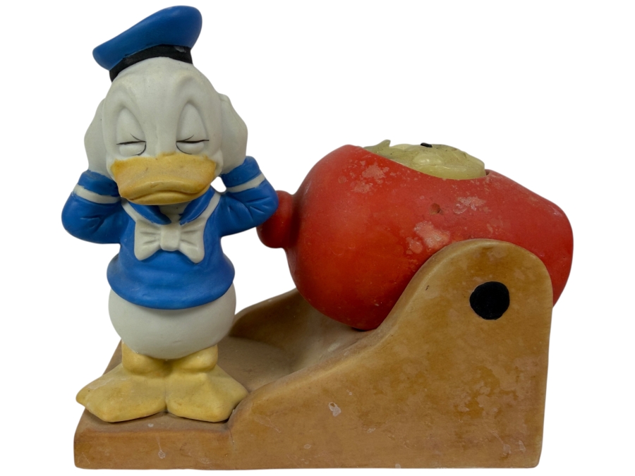 Just Added - Vintage Disney Gift-ware Donald Duck Cannon Figurine Tea Light Candle Holder 5W X 3D X 4.25H