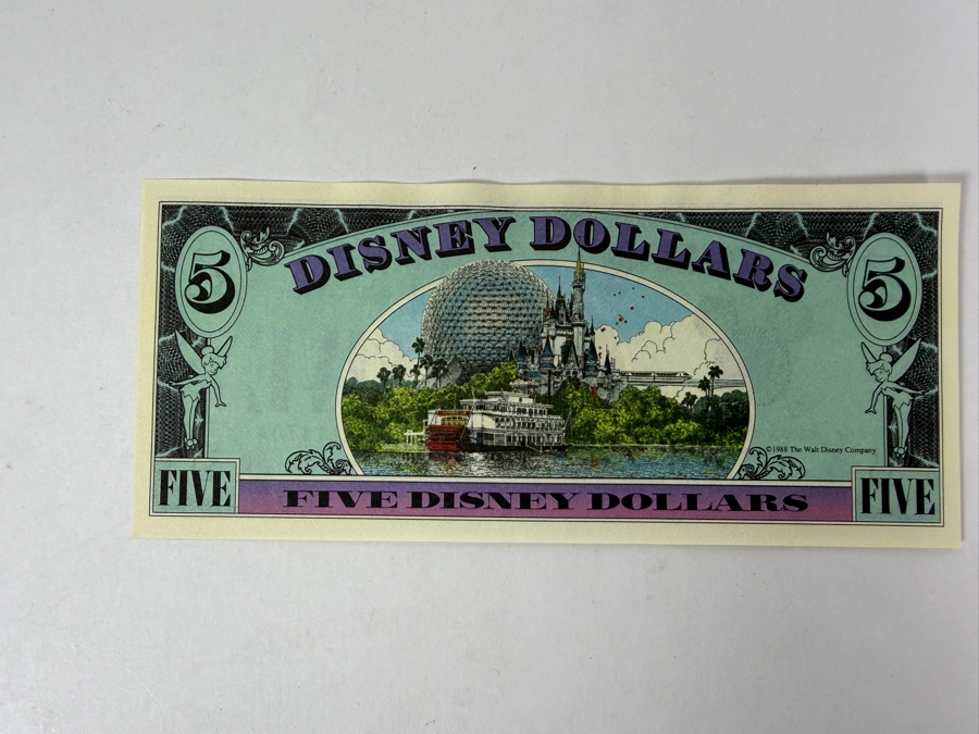 Just Added - Vintage 1988 Disney Dollars $5 Bill Featuring Goofy [Photo 4]