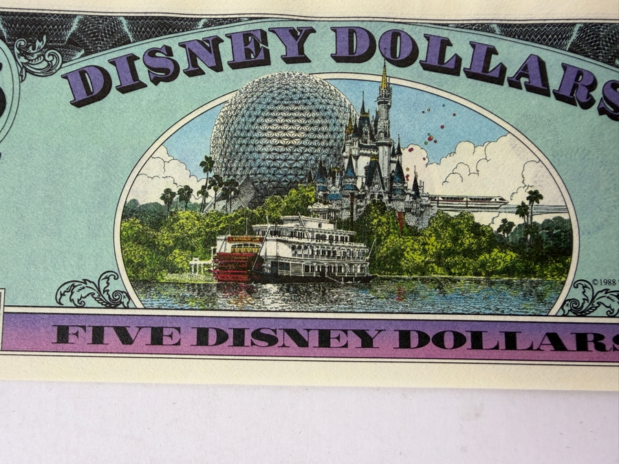 Just Added - Vintage 1988 Disney Dollars $5 Bill Featuring Goofy [Photo 5]