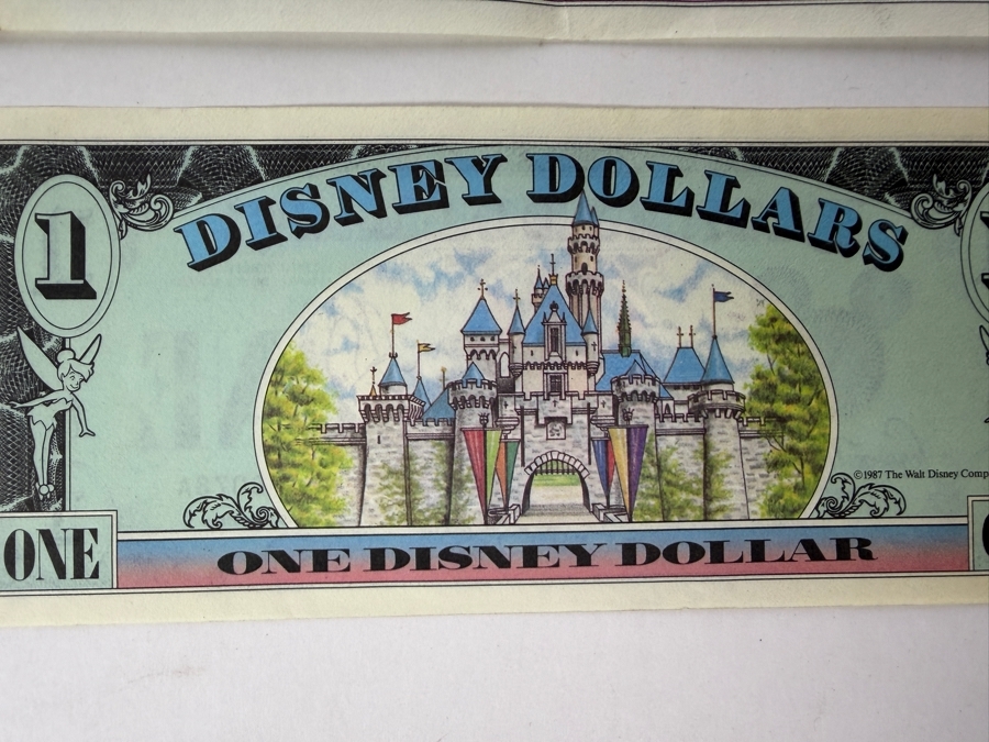 Just Added - (2) Vintage 1987A Disney Dollars $1 Bill Featuring Mickey Mouse And (2) Vintage 1989 Disney Dollars $1 Bill Featuring Mickey Mouse [Photo 9]