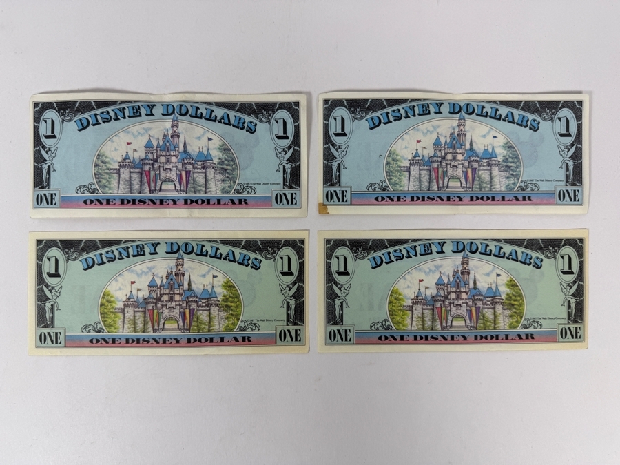 Just Added - (2) Vintage 1987A Disney Dollars $1 Bill Featuring Mickey Mouse And (2) Vintage 1989 Disney Dollars $1 Bill Featuring Mickey Mouse [Photo 8]