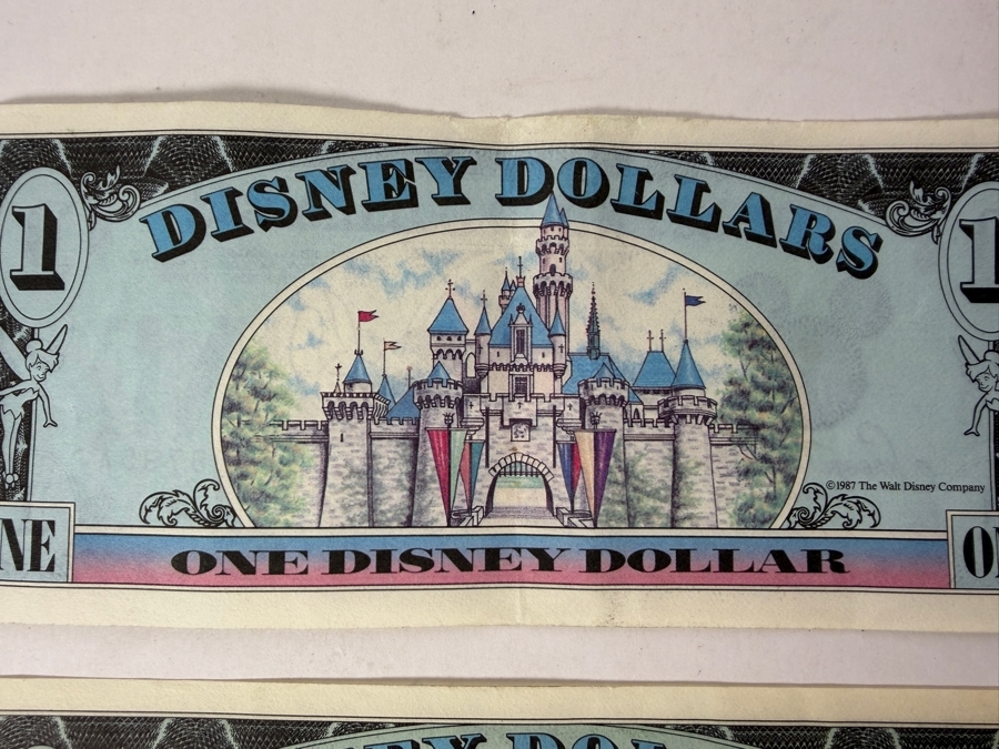 Just Added - (2) Vintage 1987A Disney Dollars $1 Bill Featuring Mickey Mouse And (2) Vintage 1989 Disney Dollars $1 Bill Featuring Mickey Mouse [Photo 10]