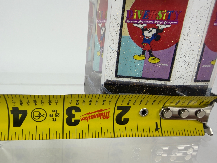 Just Added - Rare Disney 'Diversity' Glitter Cube From The 1999 Rave Luncheon Cast Member Event 2.5W X 2.5D X 3.25H [Photo 7]