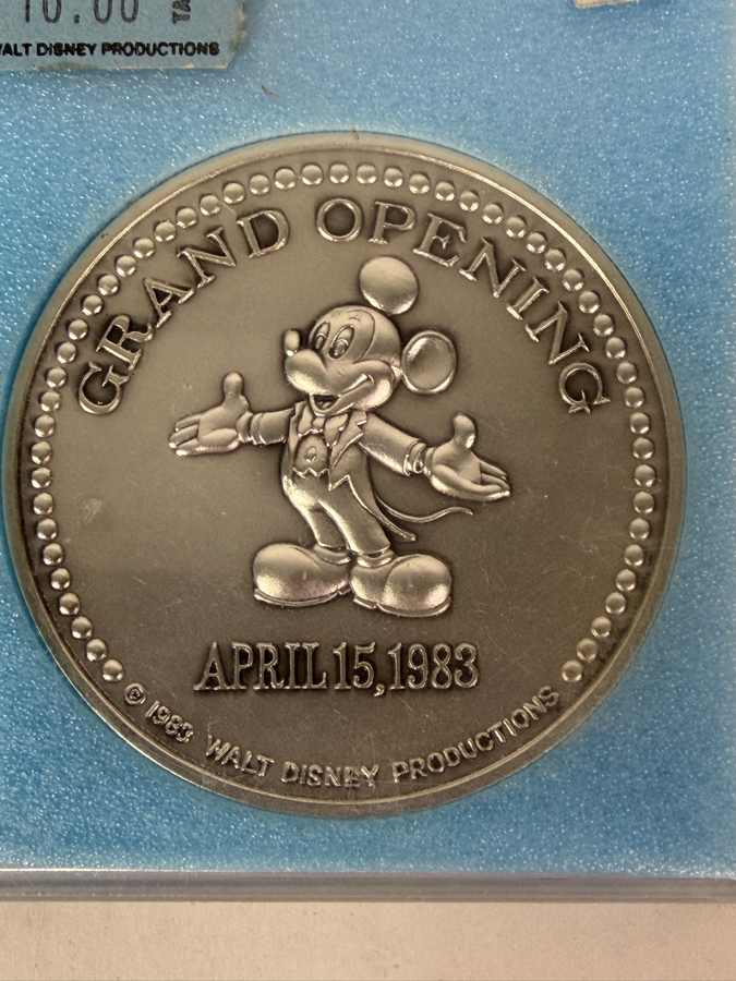 Just Added -  1983 Tokyo Disneyland Grand Opening Commemorative Medallion Walt Disney Productions 2.25'W [Photo 4]