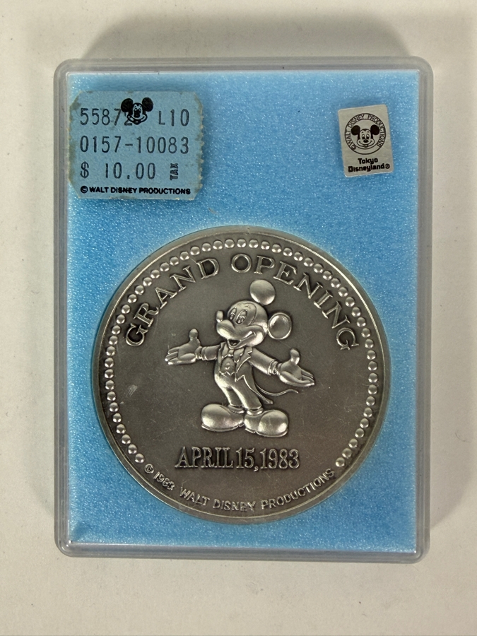 Just Added -  1983 Tokyo Disneyland Grand Opening Commemorative Medallion Walt Disney Productions 2.25'W [Photo 3]