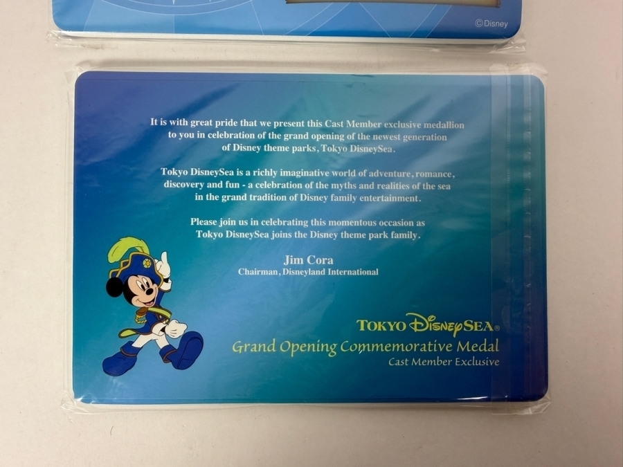 Just Added - Pair Of Vintage 2001 Commemorative Medal From The Tokyo DisneySea Grand Opening [Photo 4]