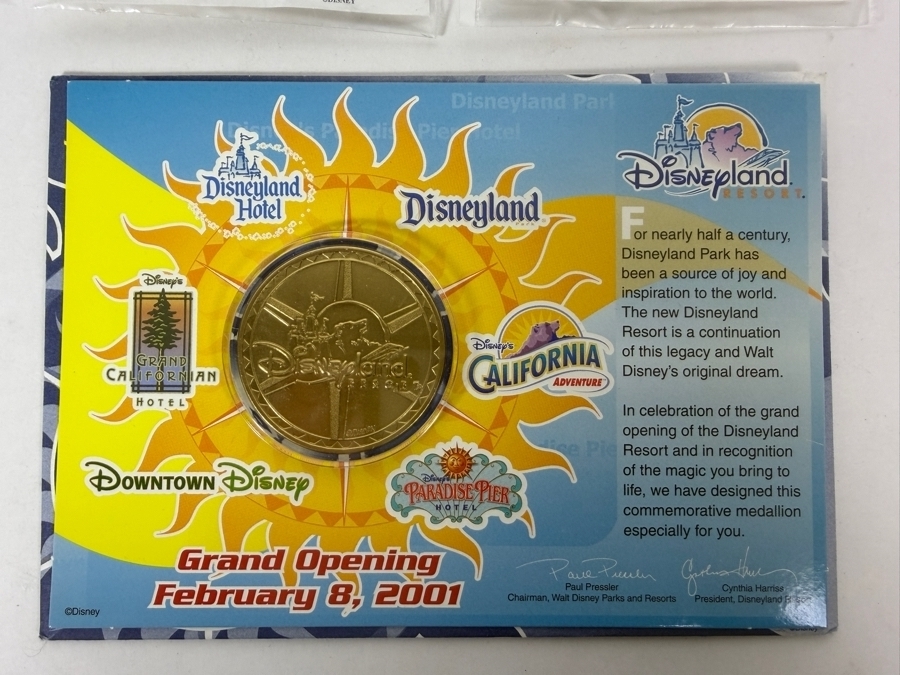 Just Added - (1) Disneyland California 35 Years Of Magic 42mm Bronze Medallion, (2) Walt Disney World Bronze Souvenir Medallions, (1) 1982 EPCOT Center Medallion, (2) WDW Millennium Pins & (1) Grand Opening Medallion Of The Disneyland Resort In CA [Photo 7]