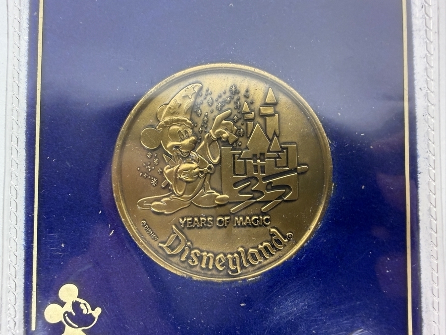 Just Added - (1) Disneyland California 35 Years Of Magic 42mm Bronze Medallion, (2) Walt Disney World Bronze Souvenir Medallions, (1) 1982 EPCOT Center Medallion, (2) WDW Millennium Pins & (1) Grand Opening Medallion Of The Disneyland Resort In CA [Photo 3]
