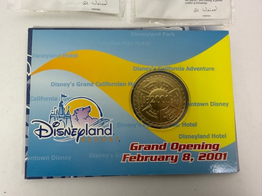 Just Added - (1) Disneyland California 35 Years Of Magic 42mm Bronze Medallion, (2) Walt Disney World Bronze Souvenir Medallions, (1) 1982 EPCOT Center Medallion, (2) WDW Millennium Pins & (1) Grand Opening Medallion Of The Disneyland Resort In CA [Photo 13]