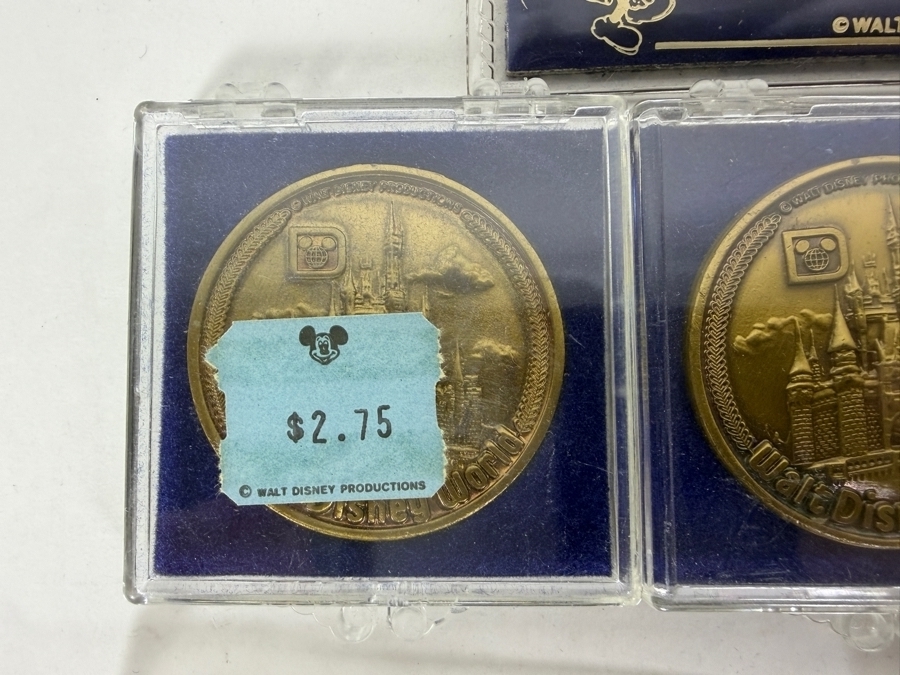 Just Added - (1) Disneyland California 35 Years Of Magic 42mm Bronze Medallion, (2) Walt Disney World Bronze Souvenir Medallions, (1) 1982 EPCOT Center Medallion, (2) WDW Millennium Pins & (1) Grand Opening Medallion Of The Disneyland Resort In CA [Photo 5]