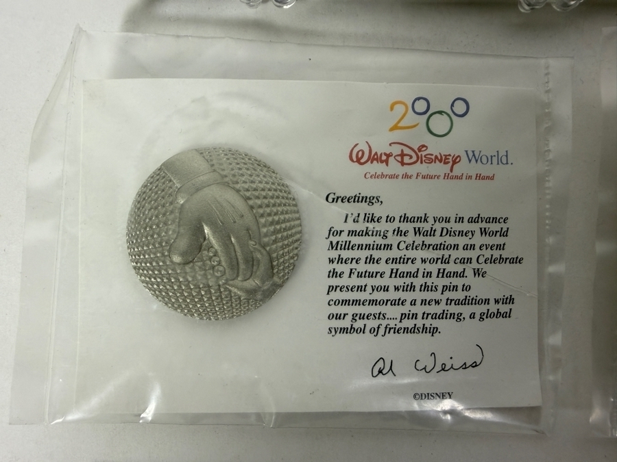 Just Added - (1) Disneyland California 35 Years Of Magic 42mm Bronze Medallion, (2) Walt Disney World Bronze Souvenir Medallions, (1) 1982 EPCOT Center Medallion, (2) WDW Millennium Pins & (1) Grand Opening Medallion Of The Disneyland Resort In CA [Photo 6]