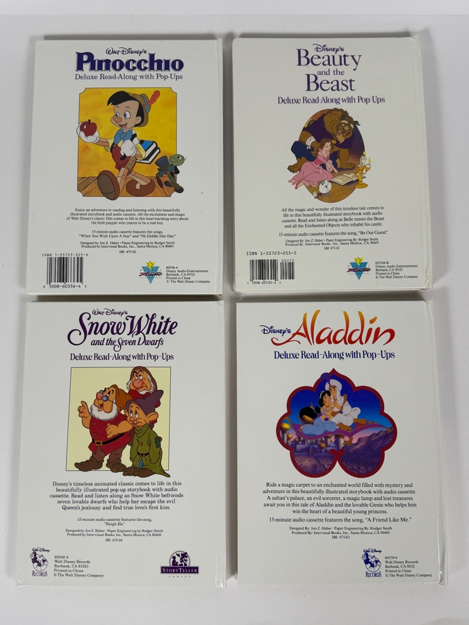Just Added - (4) Walt Disney Pop-Up Books: Pinocchio, Beauty And The Beast, Snow White And The Seven Dwarfs And Aladdin [Photo 6]