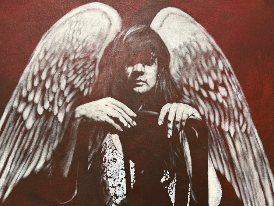 Gerrit Greve (1948-2024, Cardiff by the Sea, CA) Original Acrylic Painting On Canvas Titled 'Angel III' 1995 Signed Verso 45 X 72 Estimate $3,200 - $4,100 [Photo 4]