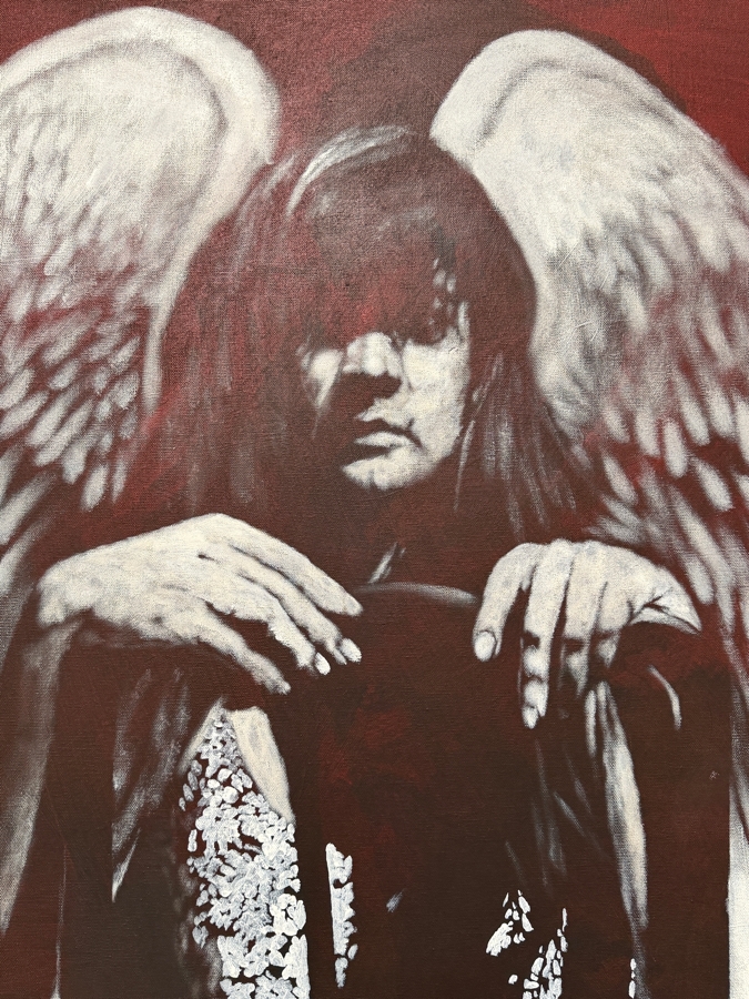 Gerrit Greve (1948-2024, Cardiff by the Sea, CA) Original Acrylic Painting On Canvas Titled 'Angel III' 1995 Signed Verso 45 X 72 Estimate $3,200 - $4,100 [Photo 8]