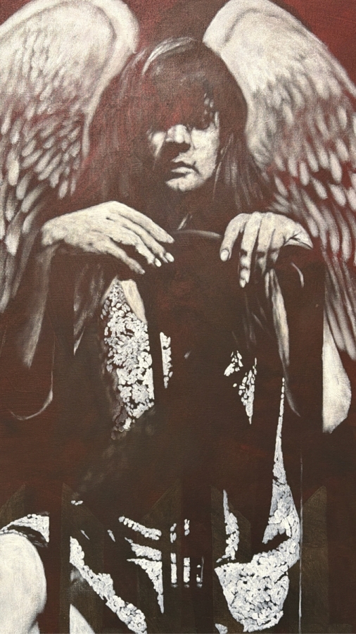 Gerrit Greve (1948-2024, Cardiff by the Sea, CA) Original Acrylic Painting On Canvas Titled 'Angel III' 1995 Signed Verso 45 X 72 Estimate $3,200 - $4,100 [Photo 5]