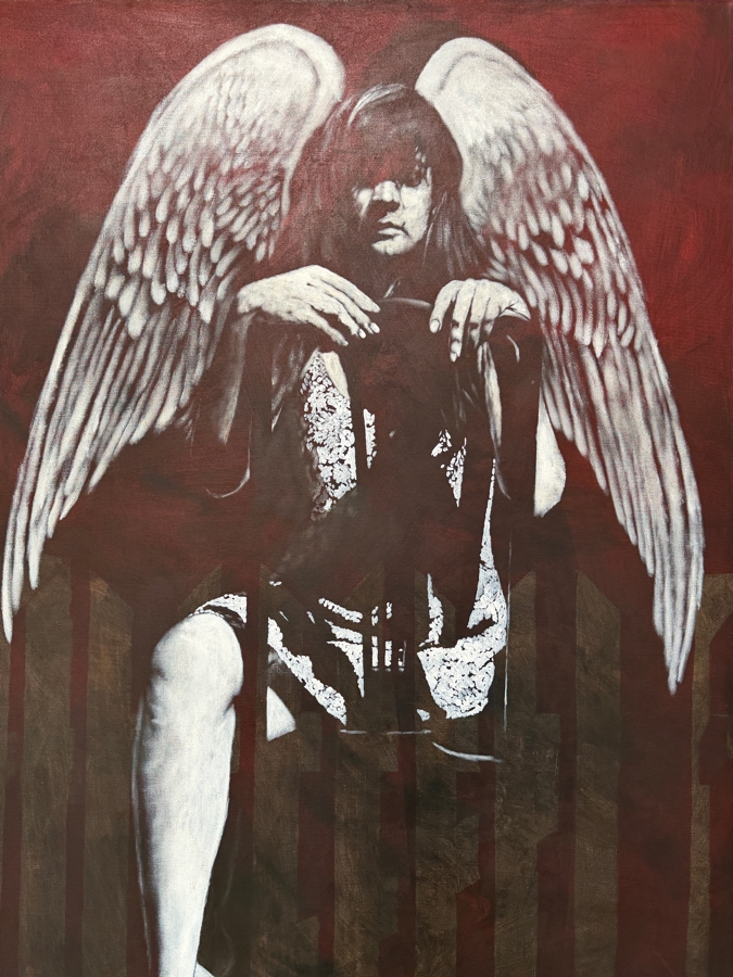 Gerrit Greve (1948-2024, Cardiff by the Sea, CA) Original Acrylic Painting On Canvas Titled 'Angel III' 1995 Signed Verso 45 X 72 Estimate $3,200 - $4,100 [Photo 2]