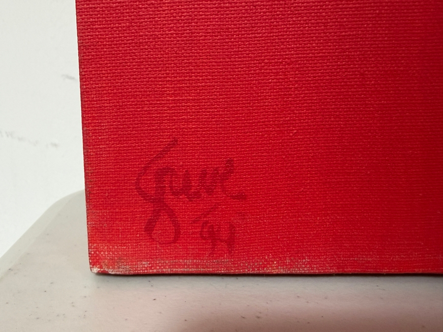 Gerrit Greve (1948-2024, Cardiff by the Sea, CA) Original Acrylic Painting On Canvas Titled 'Copy Of The Death Of The Virgin By Caravaggio Circa 1605 (Witness #5)' 1994 Signed Lower Left And Verso 48 X 72 Estimate $3,500 - $4,300 [Photo 7]