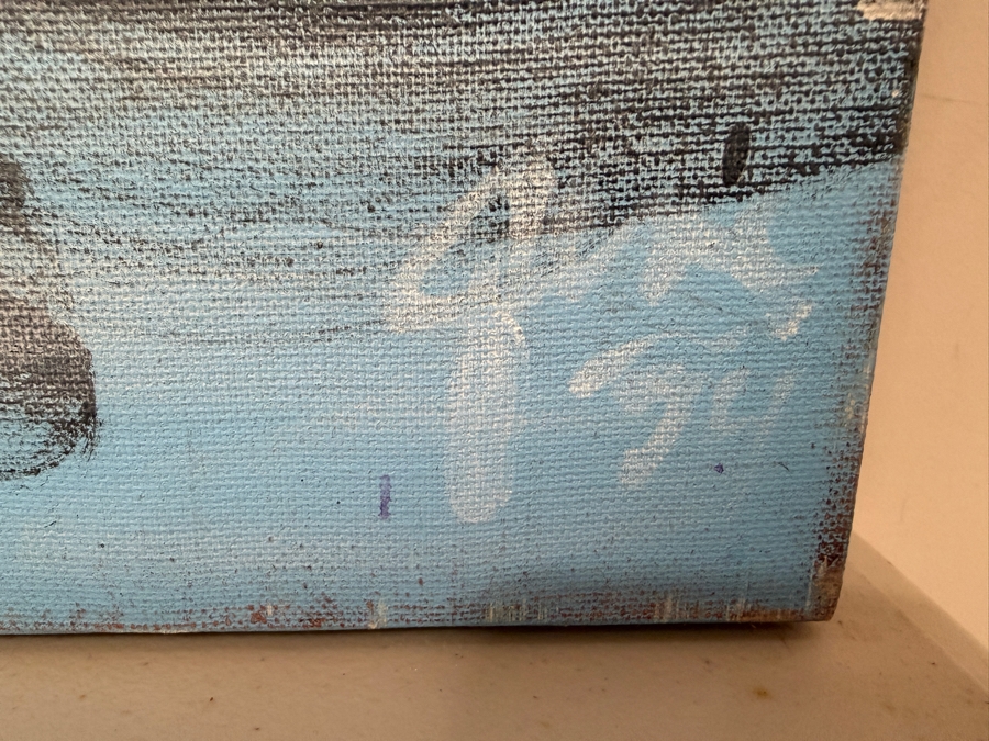 Gerrit Greve (1948-2024, Cardiff by the Sea, CA) Original Acrylic Painting On Canvas Titled 'Boat To Cross The River Styx (Witness #6)' 1994 Signed Lower Right And Verso 48 X 72 Estimate $3,500 - $4,300 [Photo 5]