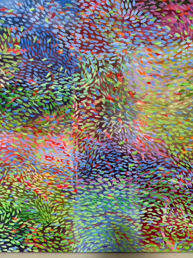 Gerrit Greve (1948-2024, Cardiff by the Sea, CA) Original Acrylic Painting On Canvas Titled 'Underwater Totem' 1997 Signed Lower Right And Verso 48 X 48 Estimate $2,300 - $2,900 [Photo 2]