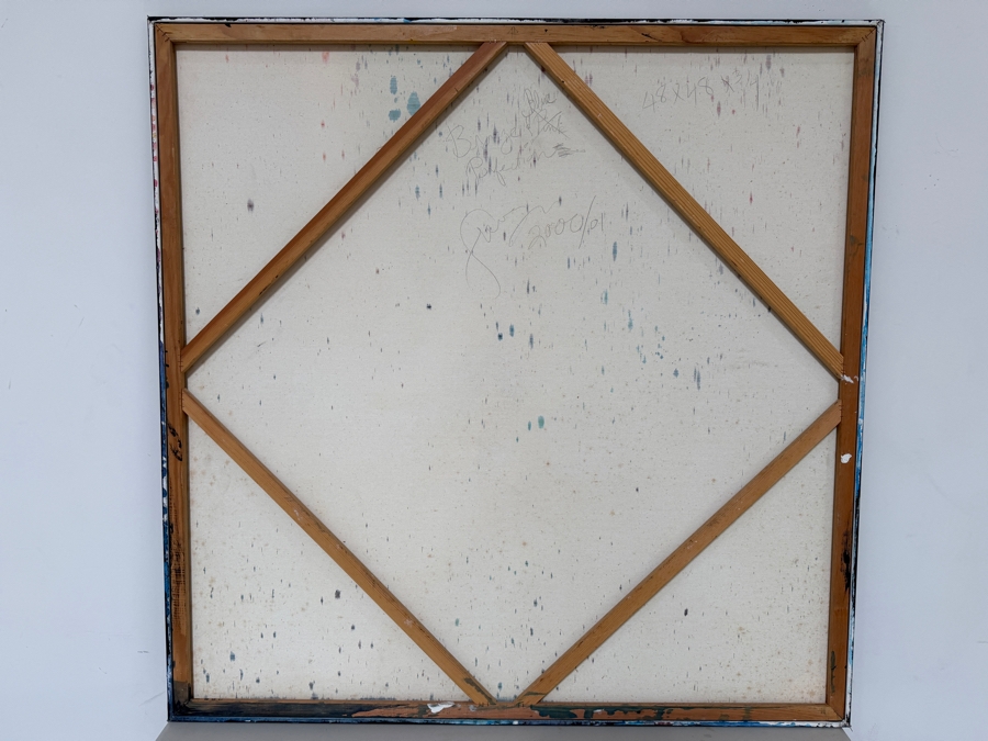 Gerrit Greve (1948-2024, Cardiff by the Sea, CA) Original Acrylic And Sand Painting On Canvas Titled 'Bronze & Blue Perfection' 2000 Signed Verso 48 X 48 Estimate $2,300 - $2,900 [Photo 5]