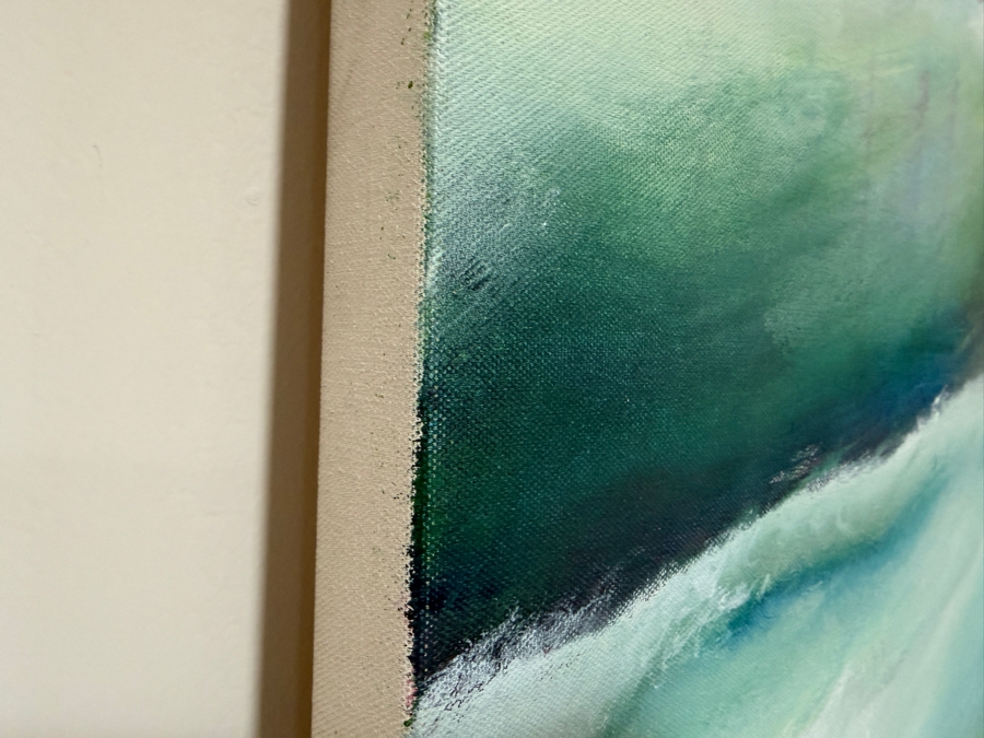Gerrit Greve (1948-2024, Cardiff by the Sea, CA) Original Acrylic Painting On Canvas Titled 'February Ocean 2' 2015 Signed Verso 48 X 48 Estimate $2,300 - $2,900 [Photo 4]