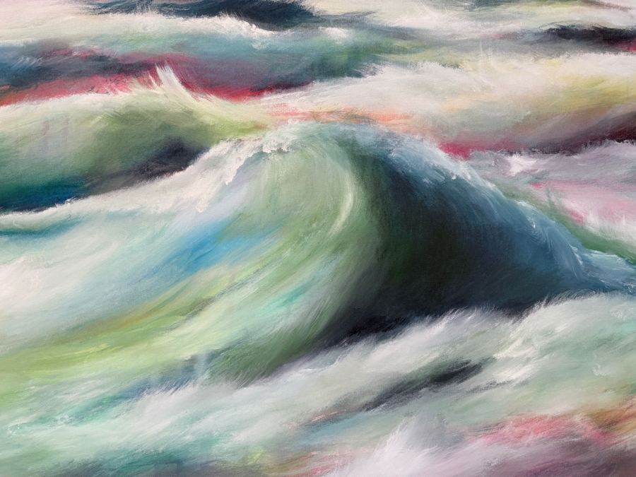 Gerrit Greve (1948-2024, Cardiff by the Sea, CA) Original Acrylic Painting On Canvas Titled 'February Ocean 2' 2015 Signed Verso 48 X 48 Estimate $2,300 - $2,900 [Photo 2]