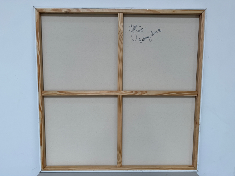Gerrit Greve (1948-2024, Cardiff by the Sea, CA) Original Acrylic Painting On Canvas Titled 'February Ocean 2' 2015 Signed Verso 48 X 48 Estimate $2,300 - $2,900 [Photo 5]