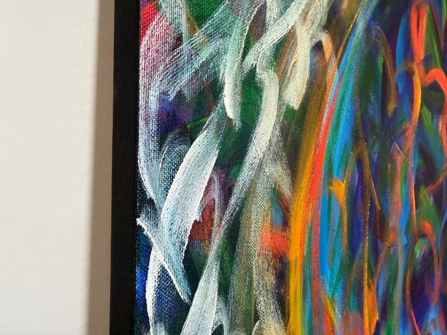 Gerrit Greve (1948-2024, Cardiff by the Sea, CA) Original Acrylic Painting On Canvas Titled 'Tiffany Heart' 2003 Signed Verso 48 X 48 Estimate $2,300 - $2,900 [Photo 4]
