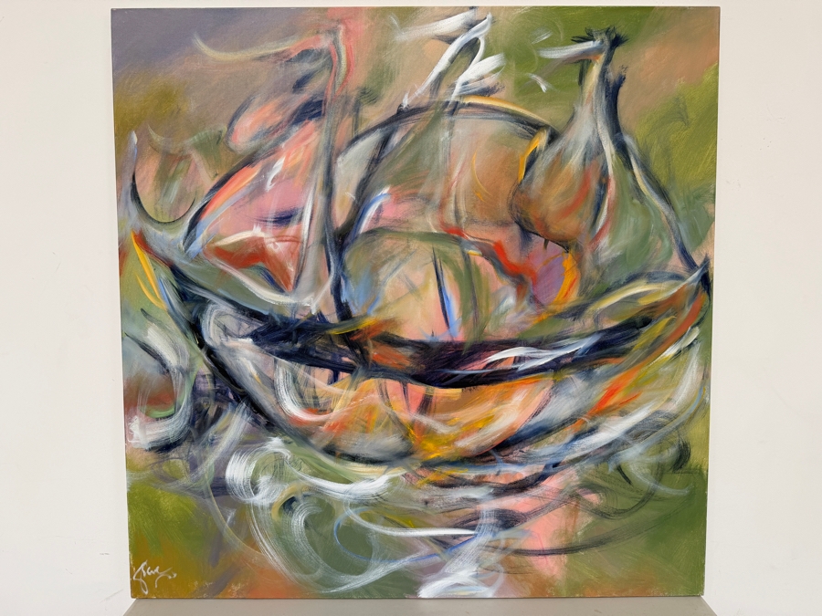 Gerrit Greve (1948-2024, Cardiff by the Sea, CA) Original Acrylic Painting On Canvas 2018 Signed Lower Left And Verso 48 X 48 Estimate $2,300 - $2,900 [Photo 3]