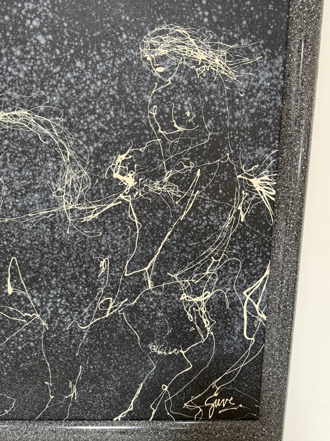 Gerrit Greve (1948-2024, Cardiff by the Sea, CA) Original Acrylic Drip Painting On Canvas Titled 'Manchurian Fable'  Signed Lower Right 48 X 36 Estimate $1,700 - $2,200 [Photo 4]