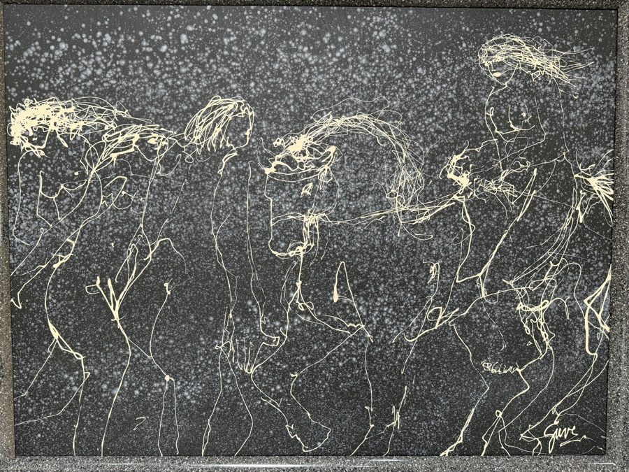 Gerrit Greve (1948-2024, Cardiff by the Sea, CA) Original Acrylic Drip Painting On Canvas Titled 'Manchurian Fable'  Signed Lower Right 48 X 36 Estimate $1,700 - $2,200 [Photo 3]