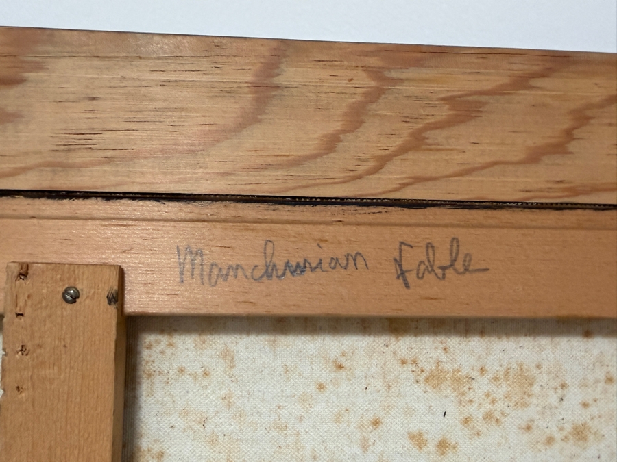 Gerrit Greve (1948-2024, Cardiff by the Sea, CA) Original Acrylic Drip Painting On Canvas Titled 'Manchurian Fable'  Signed Lower Right 48 X 36 Estimate $1,700 - $2,200 [Photo 11]