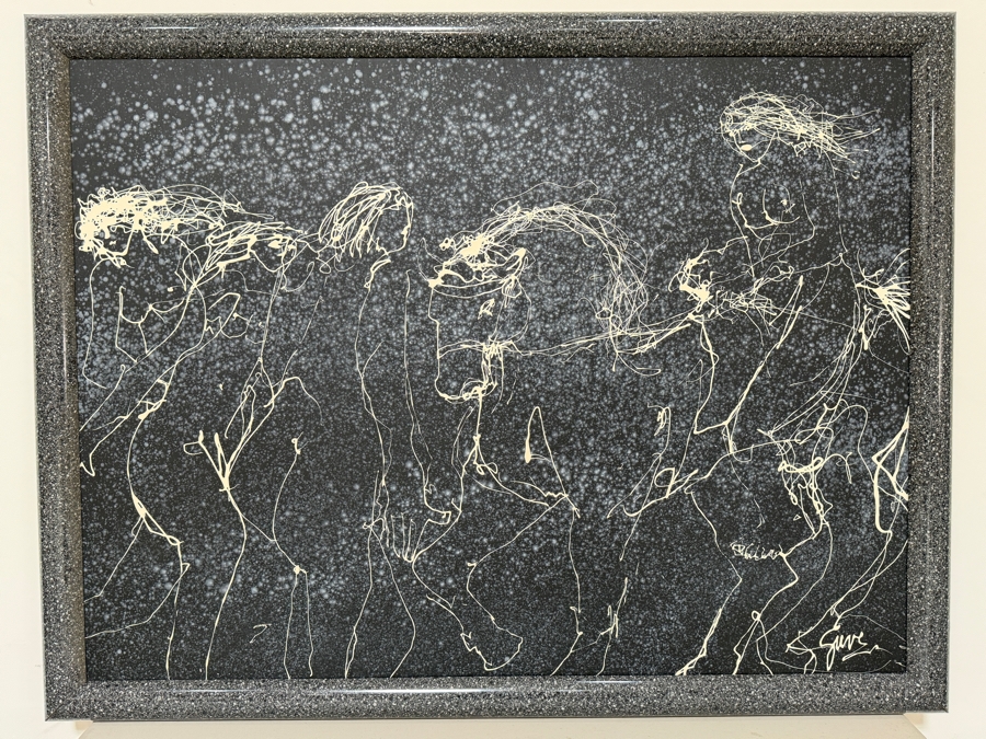 Gerrit Greve (1948-2024, Cardiff by the Sea, CA) Original Acrylic Drip Painting On Canvas Titled 'Manchurian Fable'  Signed Lower Right 48 X 36 Estimate $1,700 - $2,200 [Photo 7]