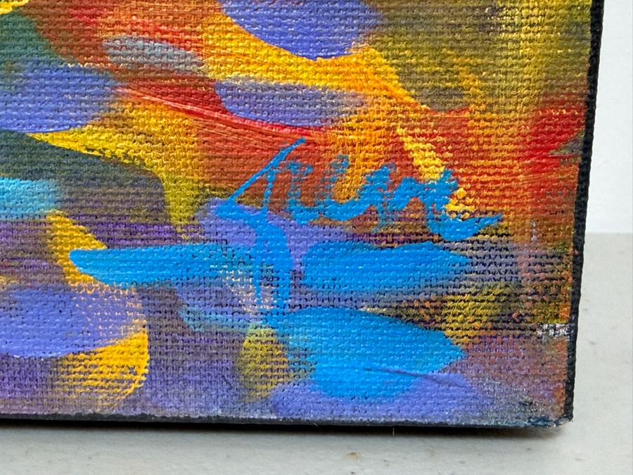 Gerrit Greve (1948-2024, Cardiff by the Sea, CA) Original Acrylic Painting On Canvas Titled 'Philosopher's Ripples' 2000 Signed Lower Left And Verso 36 X 60 Estimate $2,200 - $2,700 [Photo 4]