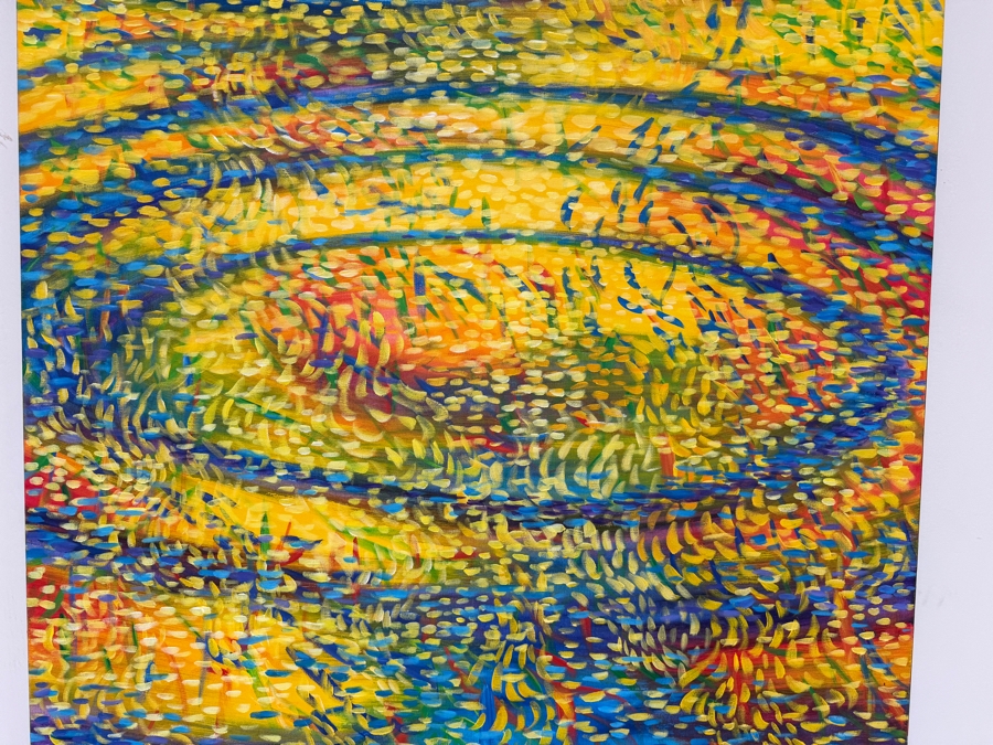 Gerrit Greve (1948-2024, Cardiff by the Sea, CA) Original Acrylic Painting On Canvas Titled 'Philosopher's Ripples' 2000 Signed Lower Left And Verso 36 X 60 Estimate $2,200 - $2,700 [Photo 2]