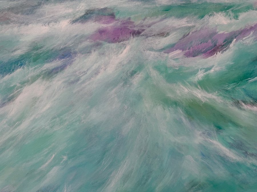Gerrit Greve (1948-2024, Cardiff by the Sea, CA) Original Acrylic Painting On Canvas Titled 'Cardiff Seas' 2022 Signed Lower Left And Verso 48 X 36 Estimate $1,700 - $2,200 [Photo 2]