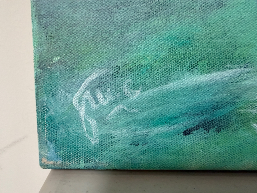 Gerrit Greve (1948-2024, Cardiff by the Sea, CA) Original Acrylic Painting On Canvas Titled 'Cardiff Seas' 2022 Signed Lower Left And Verso 48 X 36 Estimate $1,700 - $2,200 [Photo 3]
