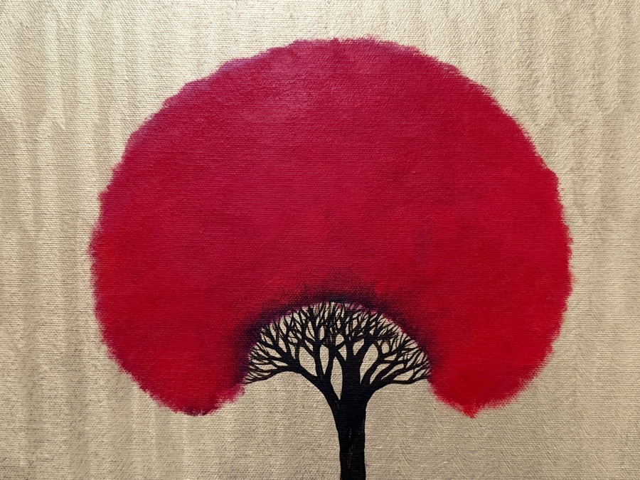 Gerrit Greve (1948-2024, Cardiff by the Sea, CA) Original Acrylic And Sand Painting On Canvas Titled 'Tree For Mankind' 2004 Signed Verso 36 X 60 Estimate $2,200 - $2,700 [Photo 5]