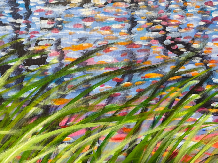Gerrit Greve (1948-2024, Cardiff by the Sea, CA) Original Acrylic Painting On Canvas Titled 'Winter Reeds 6' 2015 Signed Verso 60 X 40 Estimate $2,400 - $3,000 [Photo 4]