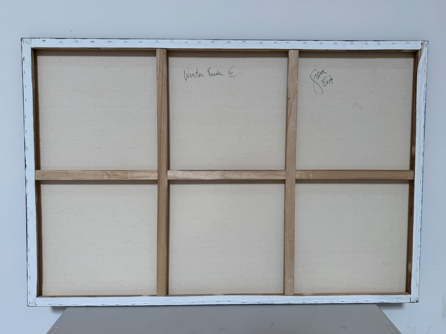 Gerrit Greve (1948-2024, Cardiff by the Sea, CA) Original Acrylic Painting On Canvas Titled 'Winter Reeds 6' 2015 Signed Verso 60 X 40 Estimate $2,400 - $3,000 [Photo 6]