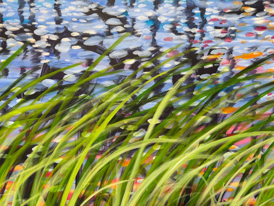 Gerrit Greve (1948-2024, Cardiff by the Sea, CA) Original Acrylic Painting On Canvas Titled 'Winter Reeds 6' 2015 Signed Verso 60 X 40 Estimate $2,400 - $3,000 [Photo 3]