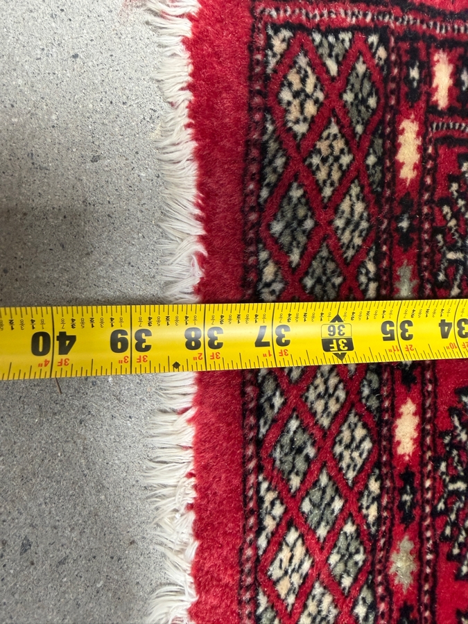 Just Added - Vintage Hand Knotted Red Bokhara Rug 26 X 38 [Photo 6]